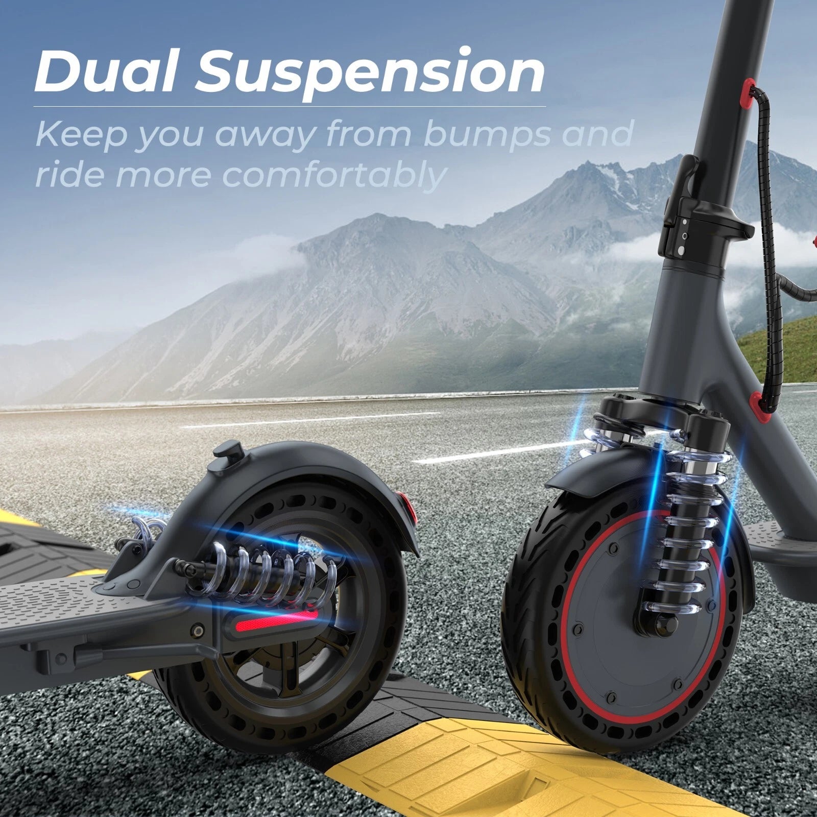 Folding Electric Scooter with Dual Suspension Braking System 10" Wheels 500 Watts
