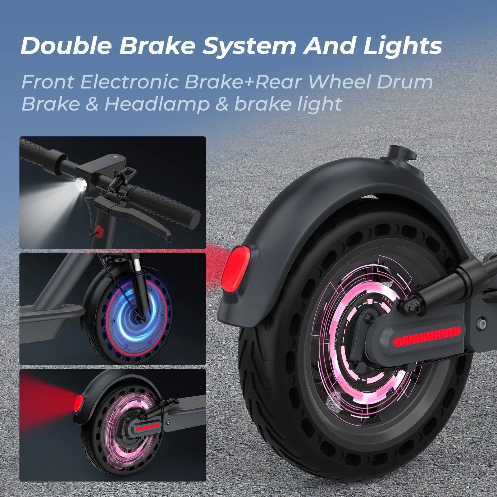 Folding Electric Scooter with Dual Suspension Braking System 10" Wheels 500 Watts